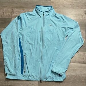 Nike Light Blue Full-Zip Women's Windbreaker with Royal Blue Trim